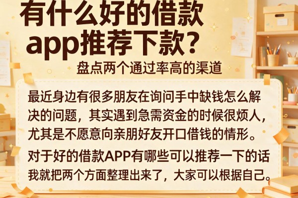 有什么好的借款app推荐下款?盘点两个通过率高的渠道