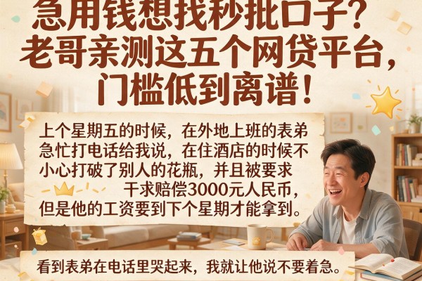 急用钱想找秒批口子？老哥亲测这五个网贷平台，门槛低到离谱！