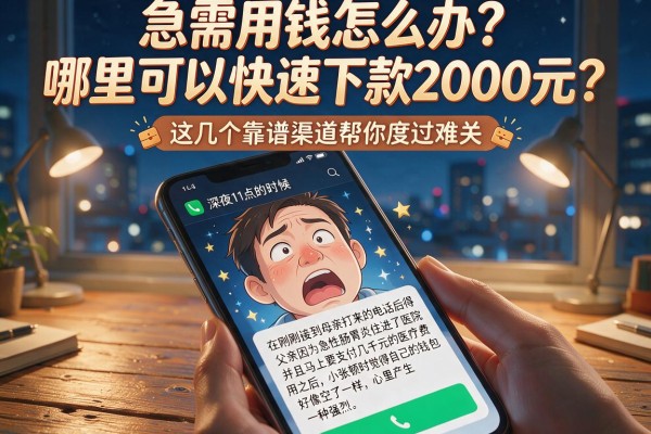 急需用钱怎么办？哪里可以快速下款2000元？这几个靠谱渠道帮你度过难关
