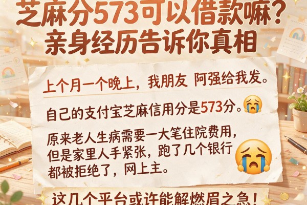 芝麻分573可以借款嘛?亲身经历告诉你真相,这几个平台或许能解燃眉之急!
