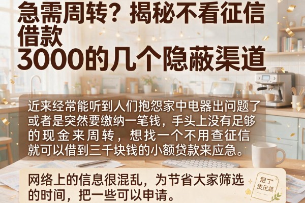 急需周转？揭秘不看征信借款3000的几个隐蔽渠道
