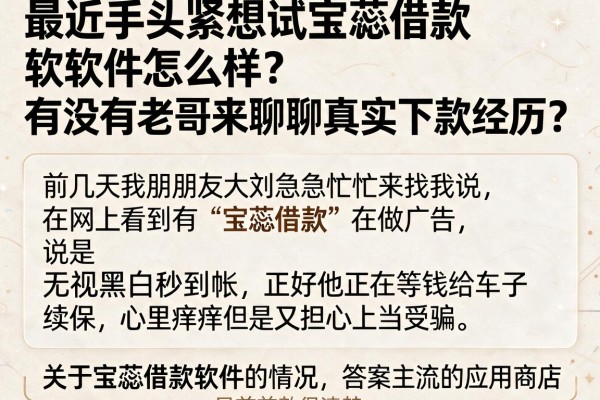 最近手头紧想试宝蕊借款软件怎么样？有没有老哥来聊聊真实下款经历？