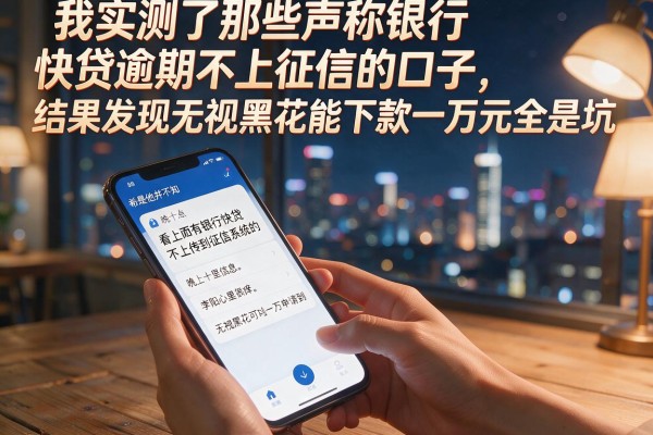 我实测了那些声称银行快贷逾期不上征信的口子，结果发现无视黑花能下款一万元全是坑