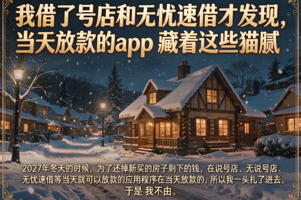我借了号店和无忧速借才发现，当天放款的app藏着这些猫腻