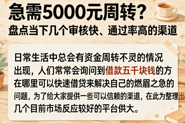 急需5000元周转？盘点当下几个审核快、通过率高的渠道