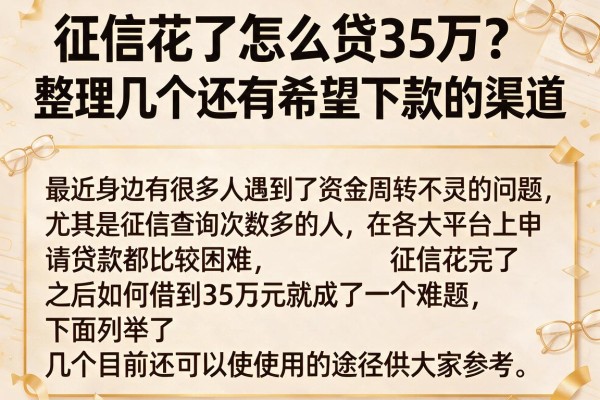 征信花了怎么贷35万？整理几个还有希望下款的渠道