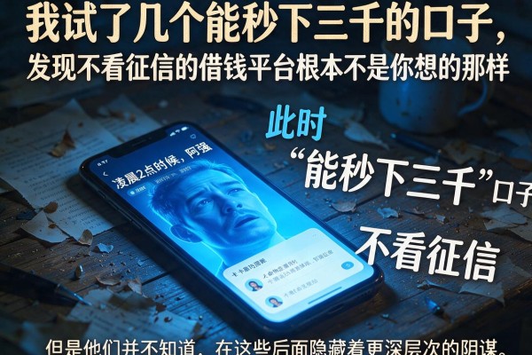 我试了几个能秒下三千的口子，发现不看征信的借钱平台根本不是你想的那样