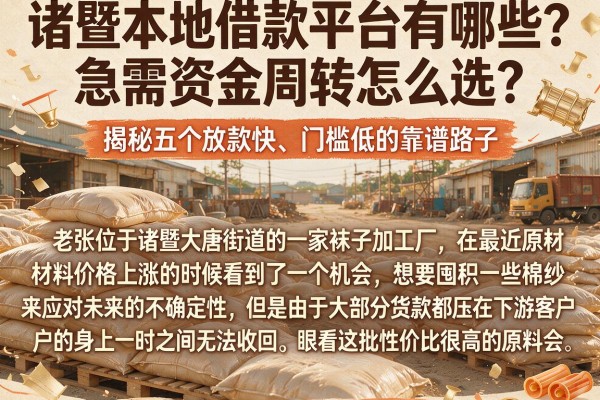 诸暨本地借款平台有哪些？急需资金周转怎么选？揭秘五个放款快、门槛低的靠谱路子