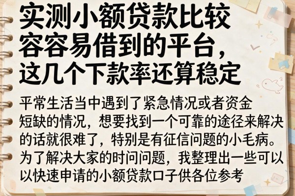 实测小额贷款比较容易借到的平台,这几个下款率还算稳定