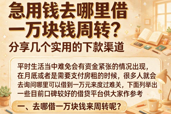 急用钱去哪里借一万块钱周转？分享几个实用的下款渠道