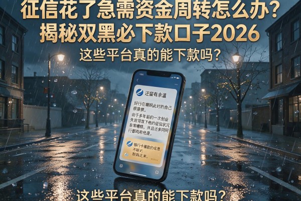 征信花了急需资金周转怎么办?揭秘双黑必下款口子2026,这些平台真的能下款吗?
