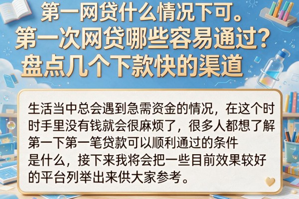 第一次网贷哪些容易通过？盘点几个下款快的渠道