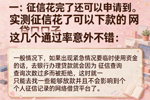 实测征信花了可以下款的网贷口子，这几个通过率意外不错
