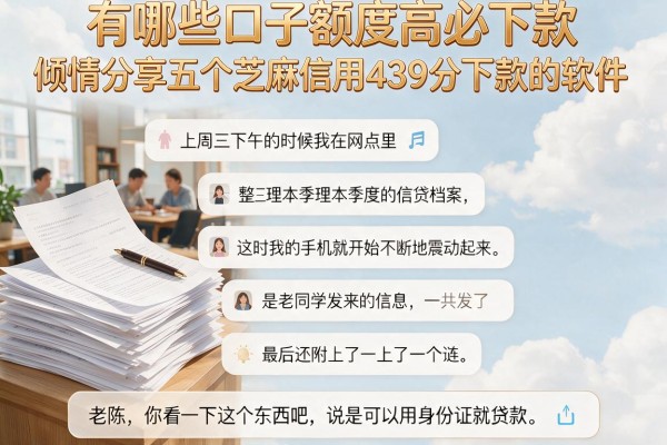 有哪些口子额度高必下款，倾情分享五个芝麻信用439分下款的软件