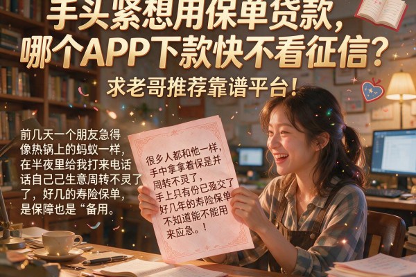 手头紧想用保单贷款，哪个APP下款快不看征信？求老哥推荐靠谱平台！