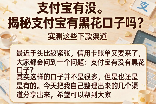 揭秘支付宝有黑花口子吗？实测这些下款渠道