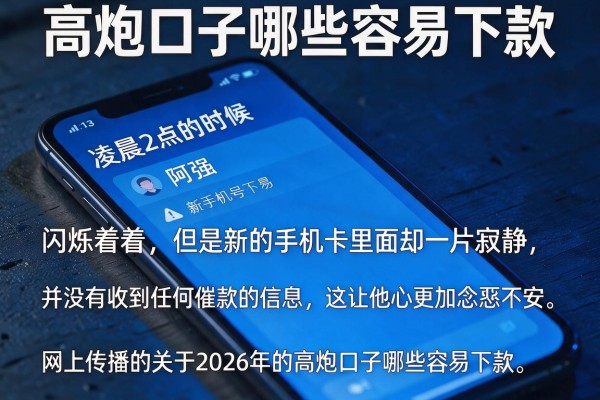 高炮口子哪些容易下款，详细阐述五个新手机号容易下款的软件