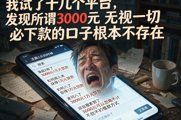 我试了十几个平台，发现所谓3000元无视一切必下款的口子根本不存在