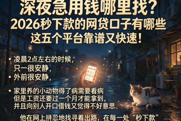 深夜急用钱哪里找？2026秒下款的网贷口子有哪些，这五个平台靠谱又快速！