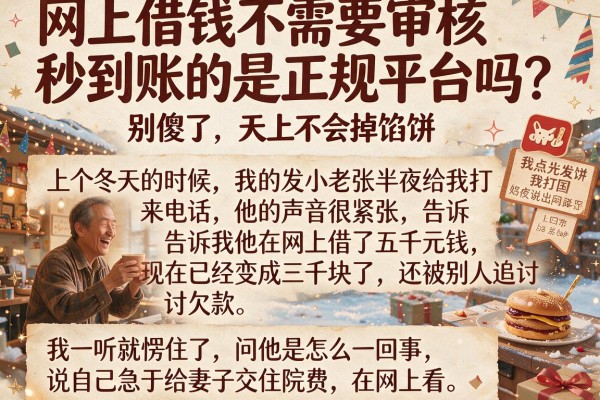网上借钱不需要审核秒到账的是正规平台吗？别傻了，天上不会掉馅饼