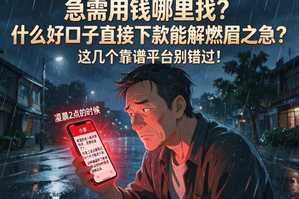 急需用钱哪里找？什么好口子直接下款能解燃眉之急？这几个靠谱平台别错过！