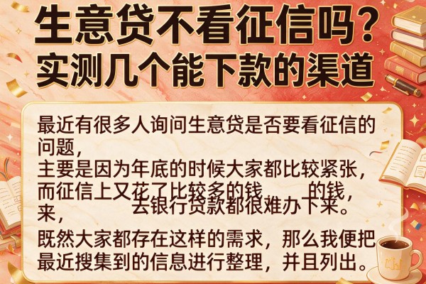 生意贷不看征信吗？实测几个能下款的渠道