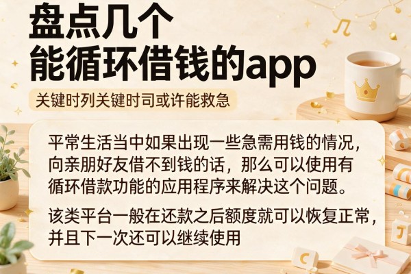 盘点几个能循环借钱的app，关键时刻或许能救急