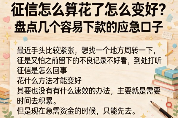征信怎么算花了怎么变好？盘点几个容易下款的应急口子