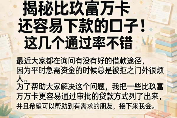 揭秘比玖富万卡还容易下款的口子，这几个通过率不错