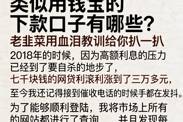 类似用钱宝的下款口子有哪些？老韭菜用血泪教训给你扒一扒