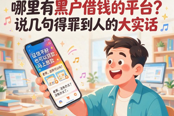 哪里有黑户借钱的平台？说几句得罪人的大实话