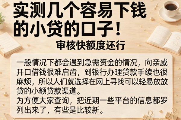 实测几个容易下钱的小贷的口子，审核快额度还行