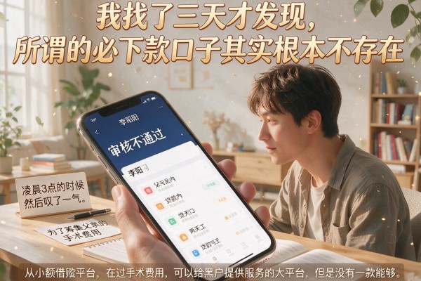 我找了三天才发现，所谓的必下款口子其实根本不存在