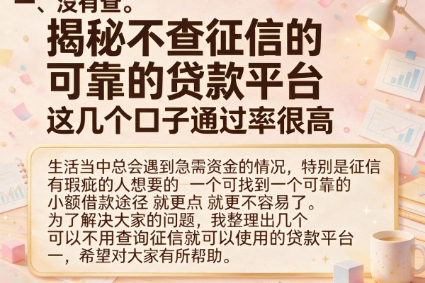 揭秘不查征信的可靠的贷款平台，这几个口子通过率很高