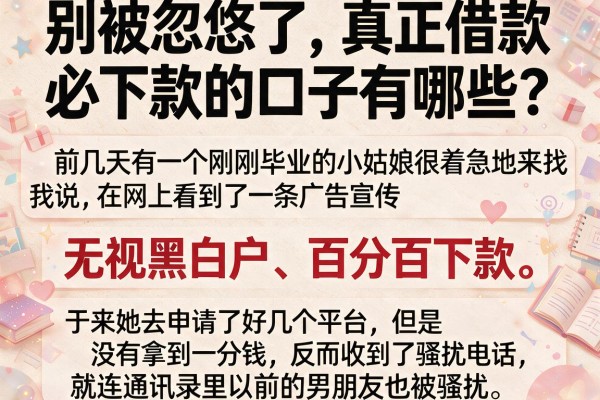 别被忽悠了，真正借款必下款的口子有哪些？