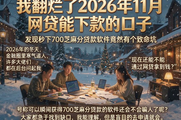 我翻烂了2026年11月网贷能下款的口子，发现秒下700芝麻分贷款软件竟然有个致命坑
