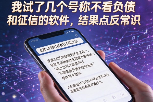 我试了几个号称不看负债和征信的软件，结果有点反常识