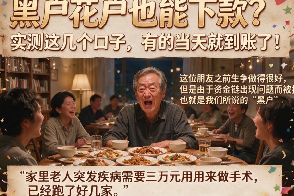 黑户花户也能下款？实测这几个口子，有的当天就到账了！