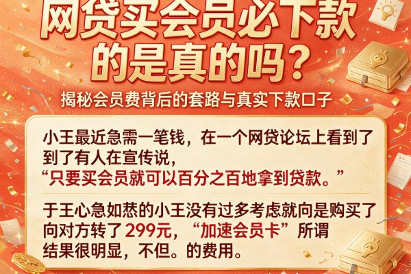 网贷买会员必下款的是真的吗？揭秘会员费背后的套路与真实下款口子