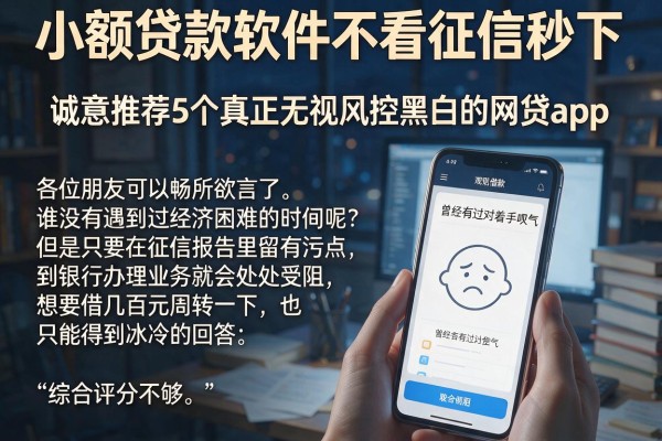 小额贷款软件不看征信秒下，诚意推荐5个真正无视风控黑白的网贷app