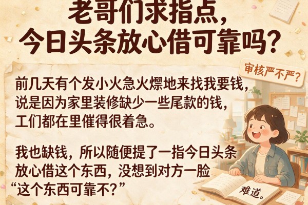 老哥们求指点，今日头条放心借可靠吗？审核严不严？