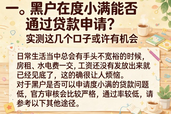 黑户在度小满能否通过贷款申请？实测这几个口子或许有机会