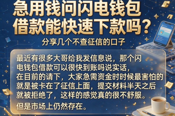 急用钱问闪电钱包借款能快速下款吗？分享几个不查征信的口子