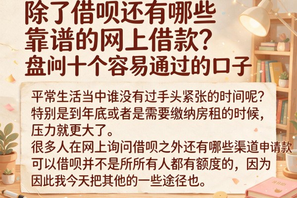 除了借呗还有哪些靠谱的网上借款？盘点十个容易通过的口子