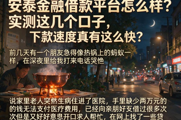 安泰金融借款平台怎么样？实测这几个口子，下款速度真有这么快？