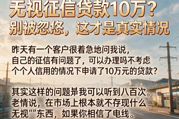 无视征信贷款10万？别被忽悠，这才是真实情况