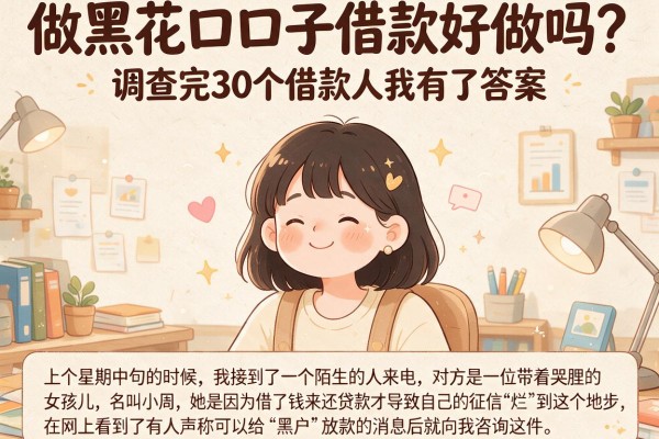 做黑花口子借款好做吗？调查完30个借款人我有了答案