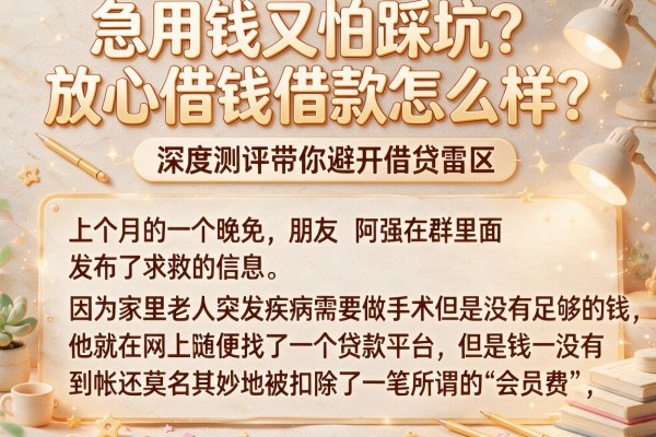 急用钱又怕踩坑？放心借钱借款怎么样？深度测评带你避开借贷雷区