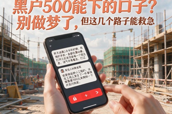 黑户500能下的口子？别做梦了，但这几个路子能救急