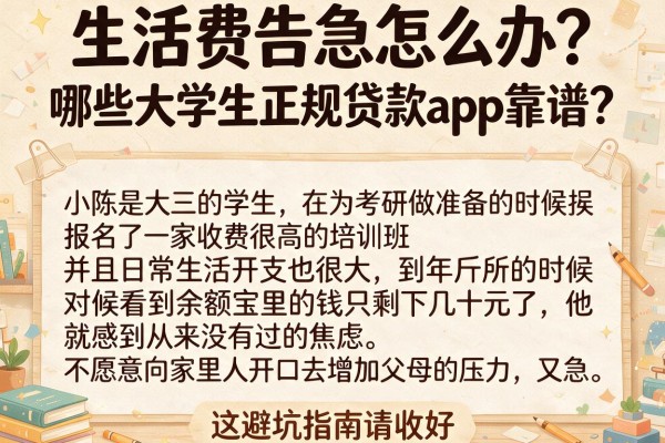 生活费告急怎么办？哪些大学生正规贷款app靠谱？这篇避坑指南请收好